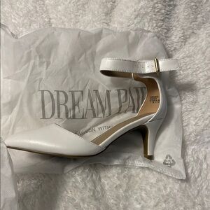 Dream Pairs Elegant White Heels with Ankle Strap